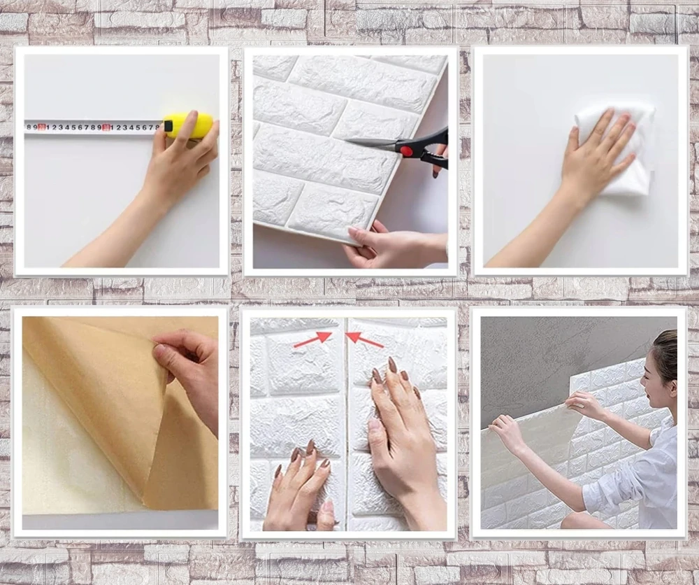 Samolepiaca tapeta panel 3D na stenu penová imitácia tehla kameň 10 kusu