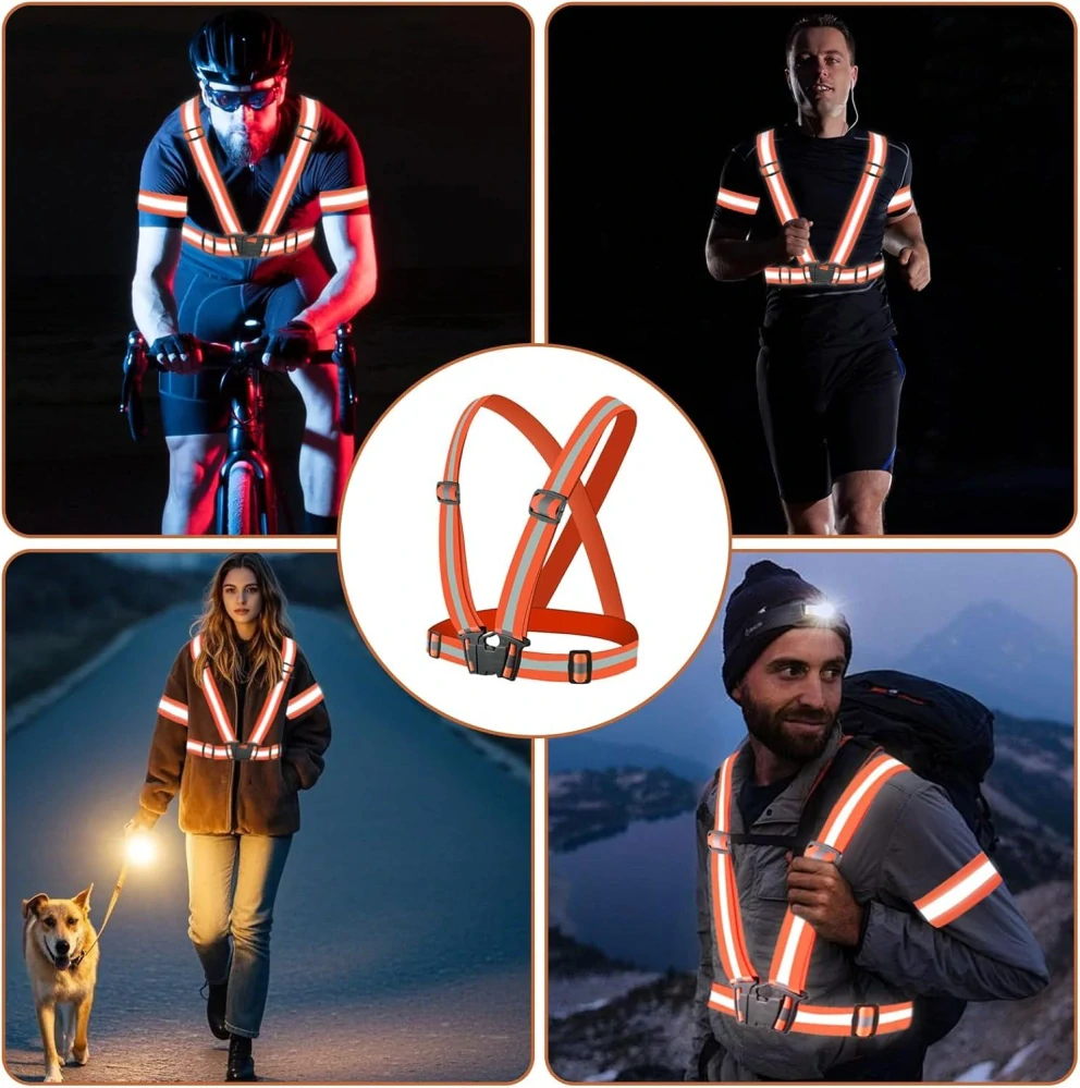 Reflexné traky popruhy traky oranžové