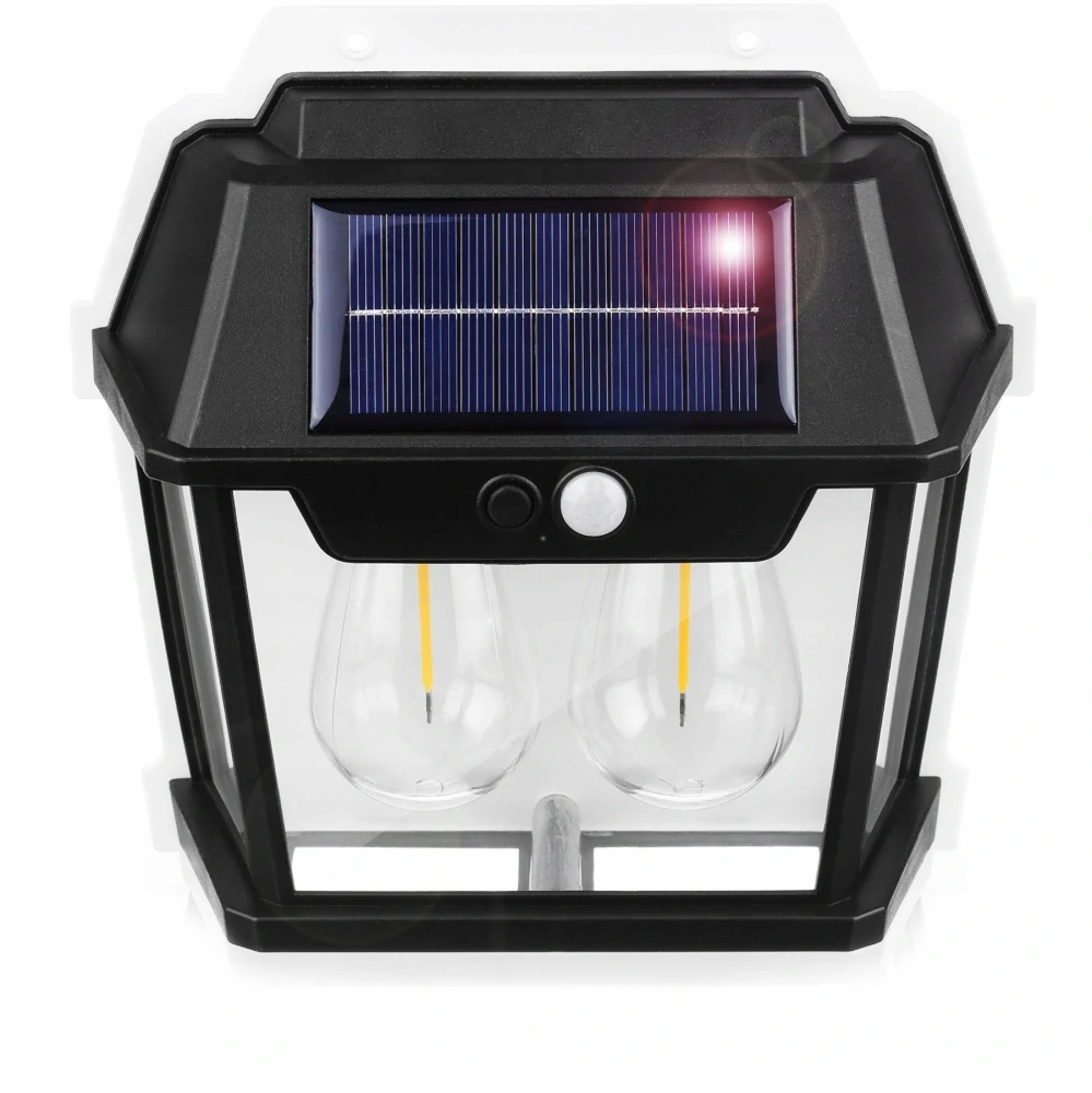 Solárna LED nástenná lampa solar 2x žiarovka so senzorom pohybu a súmraku