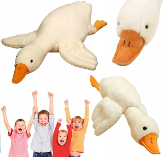 Hračka maskot hebká plyšová hus biela 70 cm