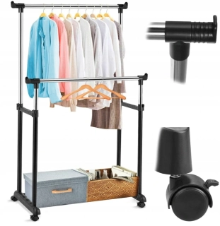 Vešiak na šaty – dvojposchodový s nastaviteľnou výškou