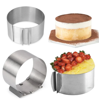 Nastaviteľná forma na pečenie tort, okrúhly plech, nerez 12cm