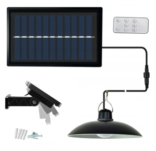 Solárna záhradná závesná okrúhla lampa LED na terasu